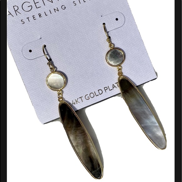 Sterling Silver Grey Mother of Pearl MOP Earrings Mermaid-Core Mermaidcore - Picture 2 of 16